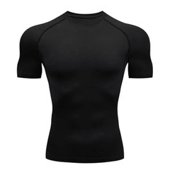 New Men Summer Short Sleeve Fitness T Shirt Running Sport Gym Compression T Shir