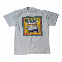Vtg Hanes Heavyweight 50/50 White Mens Size L T-Shirt Graphic Tee Trisar 1992