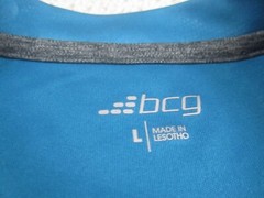 BCG Mens Shirt Large Blue Camo Camouflage Stretch Short Sleeve Crew Neck