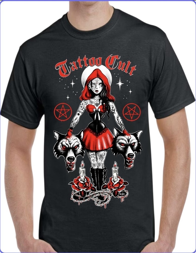Tattoo Graphic Black Men’s T-Shirt Small To 3X-Large Style #9