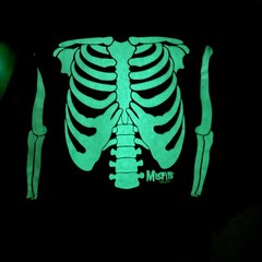 Vintage 1997 Misfits Long Sleeve Shirt Skeleton Punk Band Glow In The Dark VTG