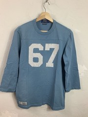 Polo Ralph Lauren Shirt Mens M Blue 67 Spellout Custom Slim Fit Football