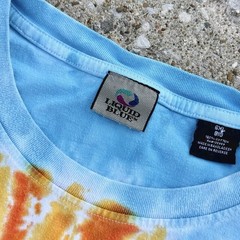 VTG Liquid Blue Double-Sided World Map Globe Graphic T-Shirt Big Tall 6XL 6X