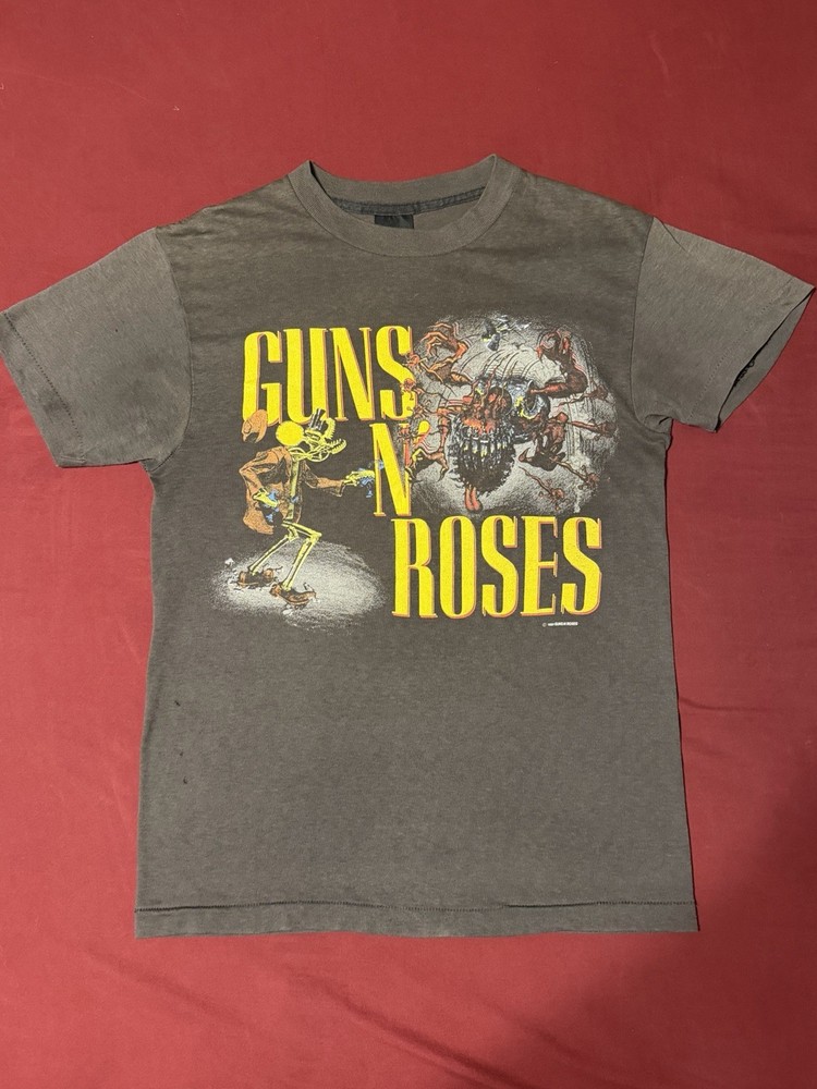 RARE Guns N Roses Banned Tour shirt “WAS HERE” small black vintage – GNR Rock