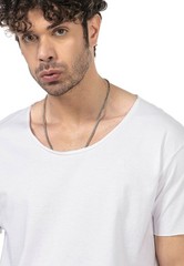 Redbridge Herren T-Shirt Basic Wide Round Neckline Logo Stitch weiter Ausschnitt