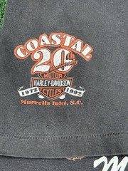 Vtg 1992 Harley Davidson T-Shirt Mens XL Coastal SC 20 Years Made In USA Eagle