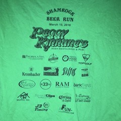 Gildan Heavy Cotton Men’s L Green Shamrock Beer Run 5K Graphic Long Sleeve Tee