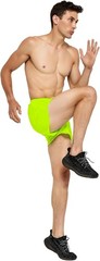 DEMOZU Men’s 3 Inch Neon Running Shorts Bright Workout Gym Large, Yellow