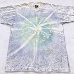 vtg 90s SURF FOR PEACE MAKE WAVES, NOT WAR T-Shirt M beach threads symbol sign