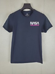 NASA Shirt Mens Small Black Graphic Crew Neck Short Sleeve Stretch Pullover