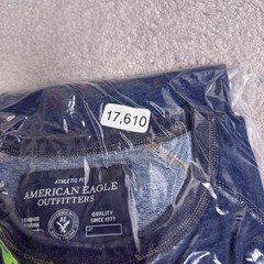 American Eagle Thermal Shirt Mens XL Blue Raglan Sleeve Long Sleeve Preppy
