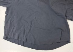 Vintage Waffle-Knit Shirt Men XXL Boxy Distressed Grunge Minimal Navy Midweight