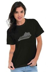 Kentucky Map Shape Vacation KY Pride Gift Adult Short Sleeve Crewneck Tee