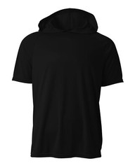 A4 N3408 Men’s Micro Poly Moisture Wicking Cooling Performance Hooded T-Shirt