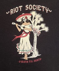 Riot Society Fiesta Till Death Dia De Los Muertos Medium Double sided Black