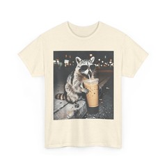 Raccoon Drinking Iced Coffee Shirt, Raccoon Animals Memes Lovers Funny Shirt