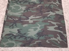 Vtg Woodland Camouflage Pocket T-Shirt Army Military Single Stitch 80s 90s USA L