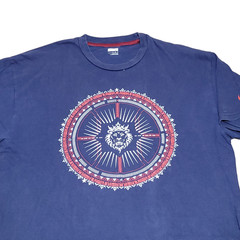 Nike LeBron James Lion Logo T Shirt Men L Navy Blue Mandala World Tour Top