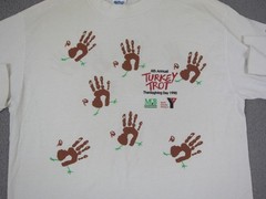 Vintage Thanksgiving Day Shirt Mens Extra Large XL White Turkey Trot 90s USA