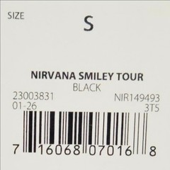 Nirvana Smiley Face Live 93 Tour Graphic T-Shirt Charcoal Gray Small Tee Shirt