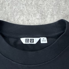 Uniqlo U Crew Neck Long Sleeve T Shirt Mens Medium Black/ Washed Black