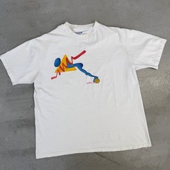 Vintage 80s Hanes USA Geometric Art Graphic T-Shirt Large