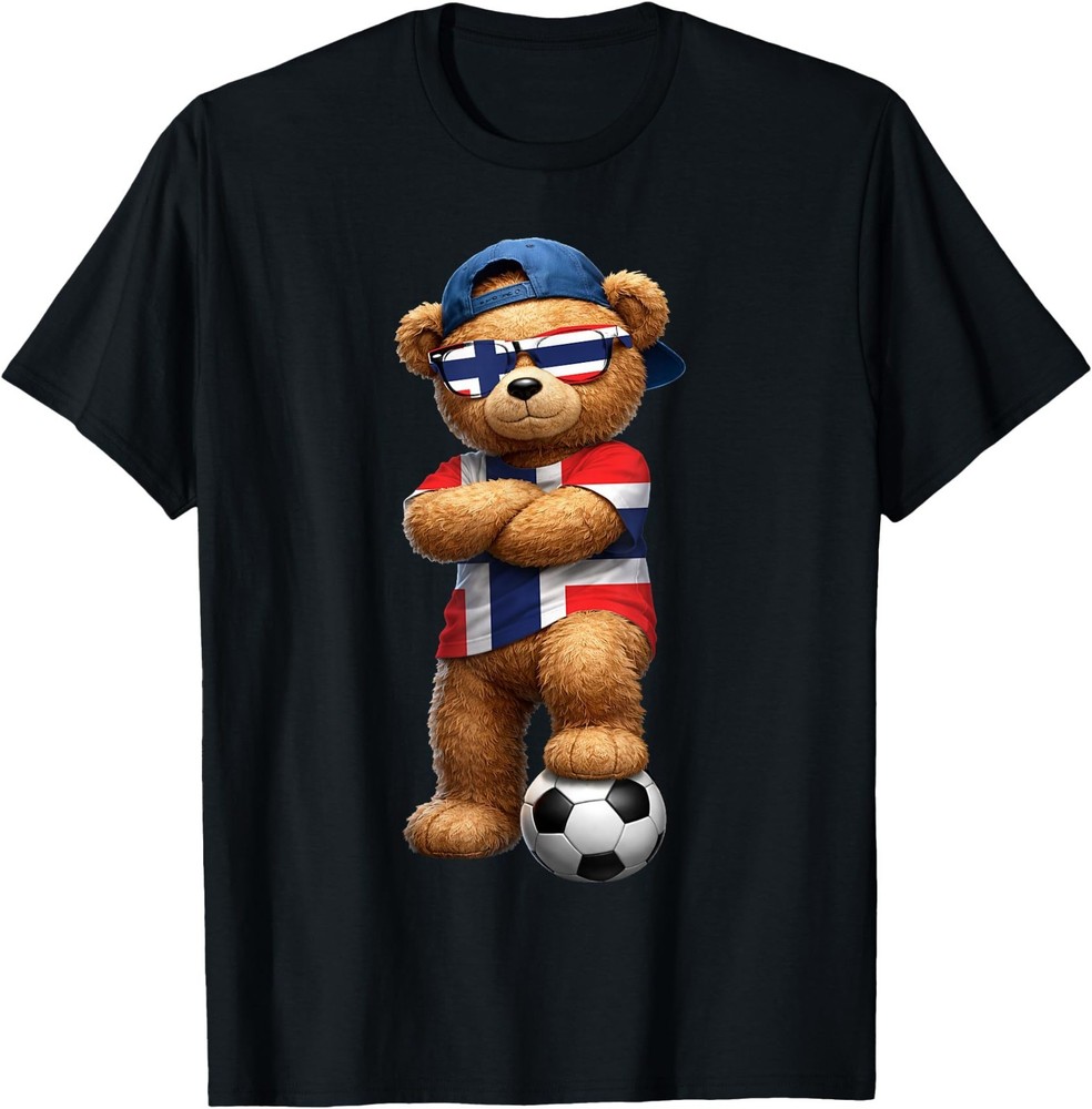Norwegian Flag Teddy Player Sports Outfit for Norway Kid Adult Coton T-Shirt