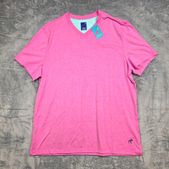 $55 New MICHAEL’S V-Neck SS Shirt Men XL X-LARGE Magenta Pink Cotton Poly Blend