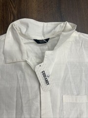 Coofandy Shirt Men’s Large White Linen Short Sleeve Button-Up Summer MNM243