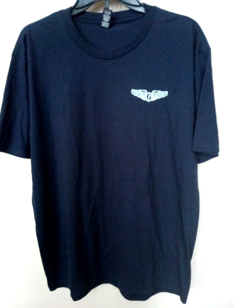 District Perfect Tri Graphic Print Short Sleeve T Shirt Navy Blue Comfy Size L