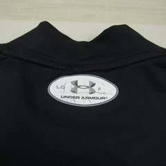 Under Armour Shirt Mens Large Black Fitted Mock Cold Gear Fleece Long Sleeve