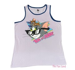New Tom and Jerry Hanna Barbera 1940 Purple Men’s Vintage Tank Top T-Shirt