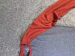 NWOT Fanatics Men’s Baseball T Shirt Long Sleeve Gray and Red Size Large