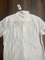 Coofandy Shirt Men’s Large White Linen Short Sleeve Button-Up Summer MNM243