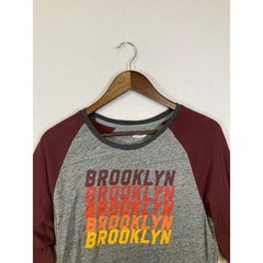 Old Navy Mens Grey Burgundy Brooklyn Raglan Baseball T Shirt Size M