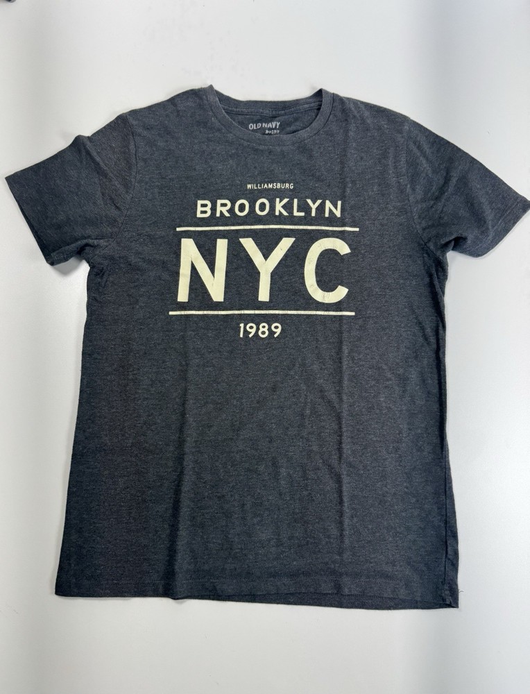 Old Navy Brooklyn NYC Men’s Gray Graphic Print Crew Neck Short Sleeve T-Shirt S