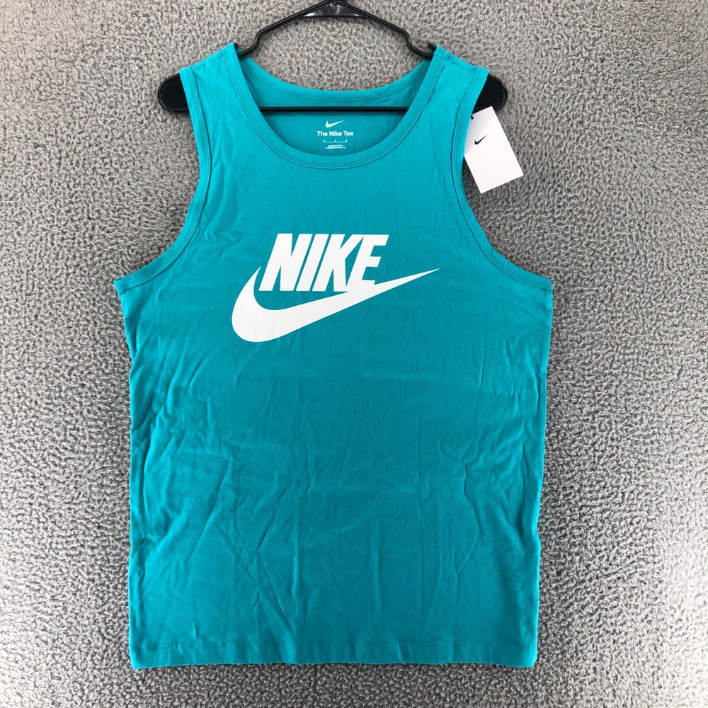 Nike Sportswear Icon Futura Tank Top Men’s L Teal Green White AR4991 345