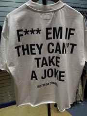 BRAND NEW – Bottega Desires Tee T-Shirt F**k Joke (M) White Black