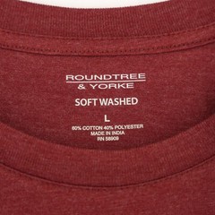 Roundtree & Yorke Men’s Short-Sleeve Shirt L Red Heather Soft-Washed NWT