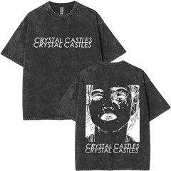 Crystal Castles T-Shirts Graphic Print Washed 100% Cotton Tees
