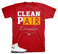 Shirt To Match Jordan 7 Cardinal Red Retro 7s Shoes – Clean Pair Sneaker Tee