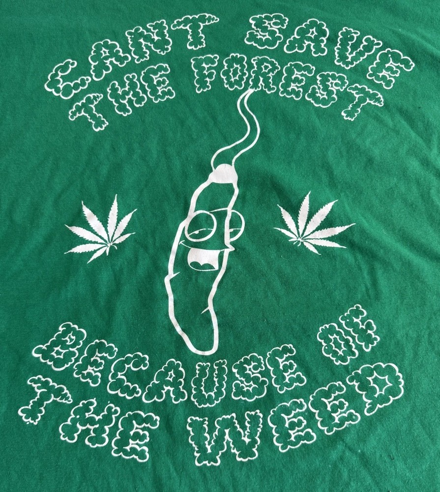 Gemrock Marijuana Leaf Weed Mens 3XL Smoking “Can’t Save The Forest” T-Shirt