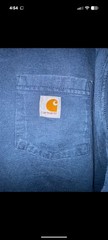 Carhartt Blue Cotton Knit Regular Fit Men’s Pocket Logo Crew Neck T-Shirt L