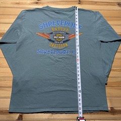 Vintage Y2K 2000 Harley-Davidson Shreveport Louisiana Long Sleeve Biker Shirt XL
