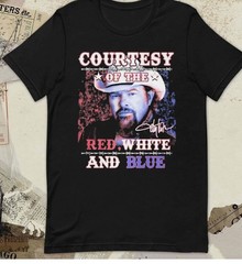 Courtesy Of The Red White And Blue Toby Keith Cotton Black All Size T-Shirt