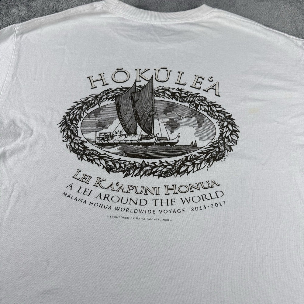 RARE Hokulea Malama Honua World Wide Canoe Voyage Men’s Medium White Shirt
