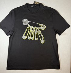 Versace Pop Pin Mesusa Black Cotton Jersey T-shirt Men’s Size XL Authentic