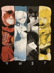 RWBY Anime 4 Elements Graphic Tshirt Unisex Black Sz X-Small