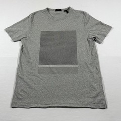 Theory Colorfield Tee Grey Cotton Jersey Short Sleeve 3D Print Crew T-shirt Sz L