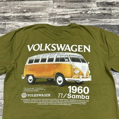 Volkswagen Short Sleeve 1960 T1 Samba T-Shirt – Olive Green – Adult MED Tee NEW